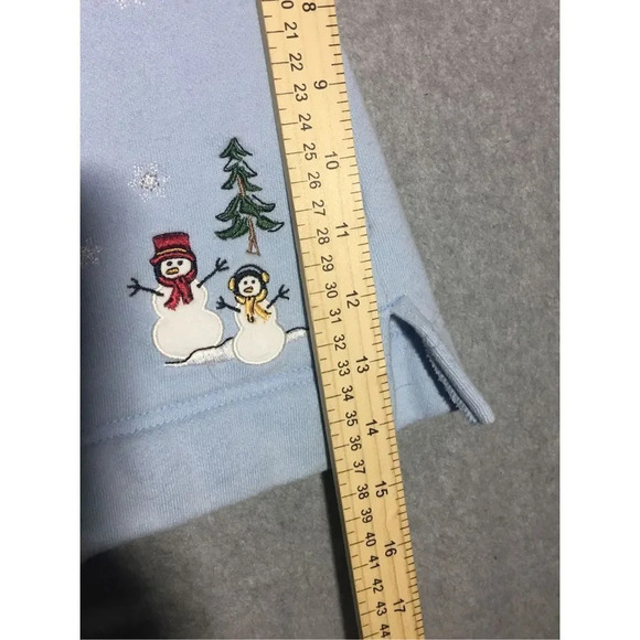 Womens Classic Elements Vest Size Large Blue Christmas Snow Snowman Cold Winter - Picture 4 of 4